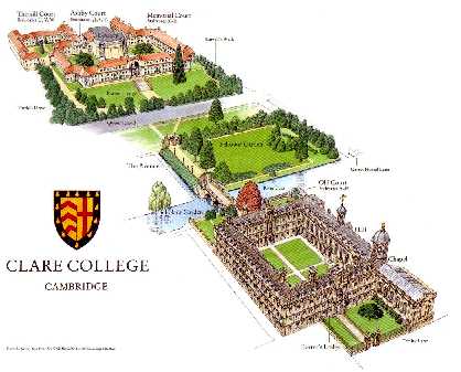 Map of Clare College, click to enlarge